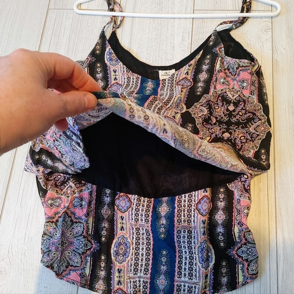 O'Neill Pink and Black Flutter Sleeve Camisole - Picture 3 of 7